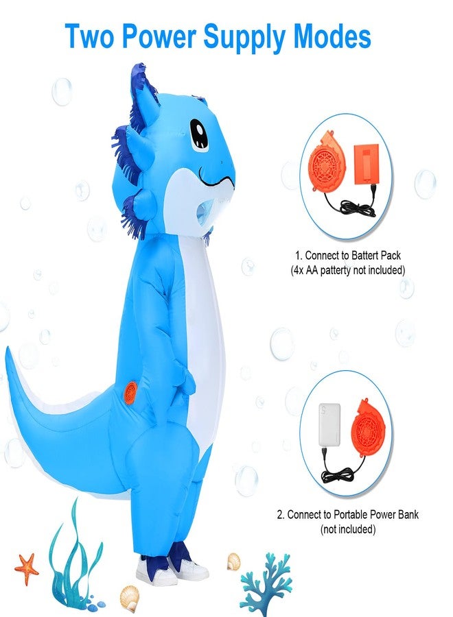 Stegosaurus Inflatable Axolotl Costume for Kids Halloween Kid Blow Up Costume Deluxe Blue Costumes for Girls Boys Cosplay Party - Image 4